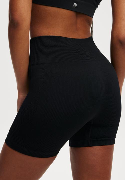 Cotton On - Seamless Rib Bike Short-Core Black