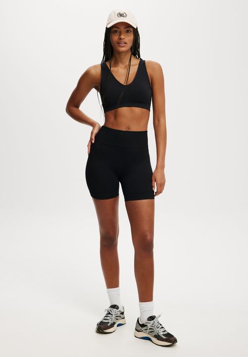 Cotton On - Seamless Rib Bike Short-Core Black
