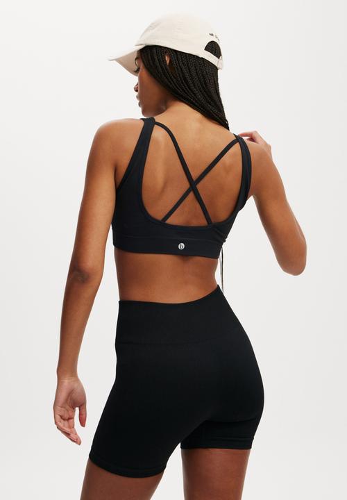 Cotton On - Seamless Rib Bike Short-Core Black