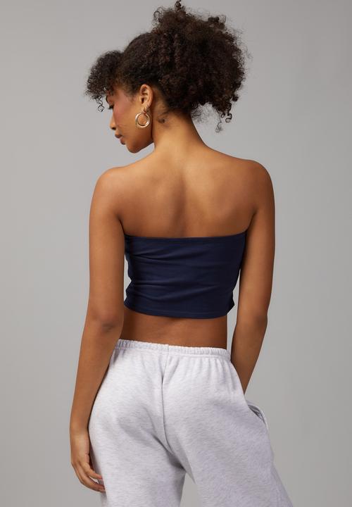 Factorie - Crop Jersey Bandeau - Navy Blazer