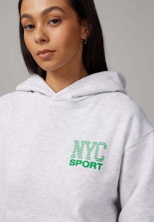 Factorie - Graphic Hoodie - Silver Marle/Ny Sport