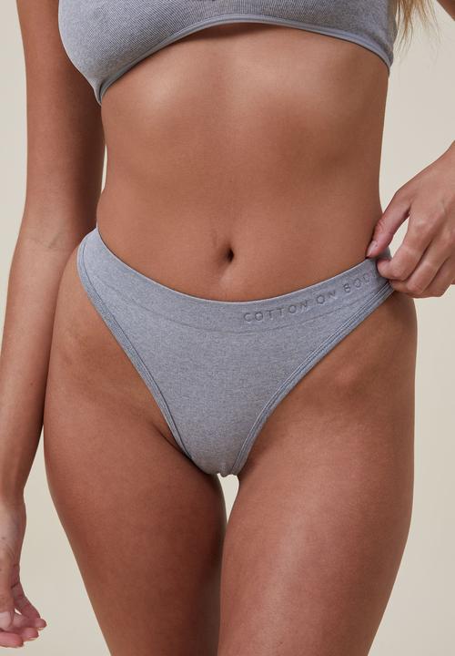 Cotton On - Seamless Triangle Padded Bralette - Grey Marle