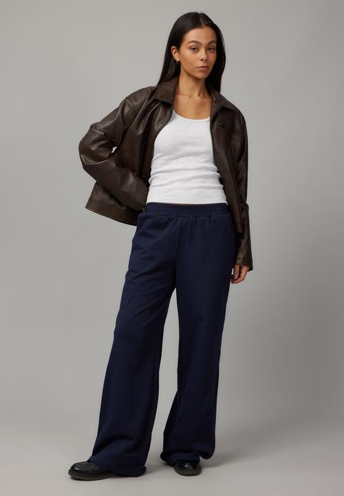 Factorie - Wide Leg Trackpant - Navy Blazer