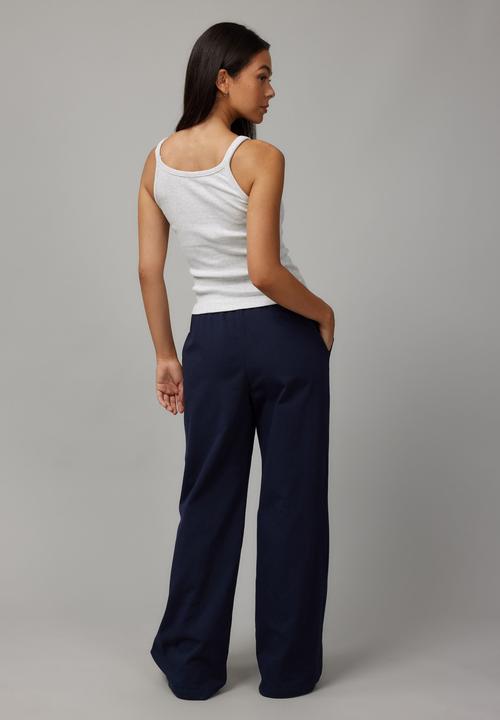 Factorie - Wide Leg Trackpant - Navy Blazer