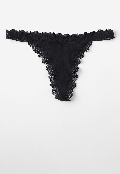 Cotton On - Organic Cotton Lace G String Brief 3 Pack - Multi