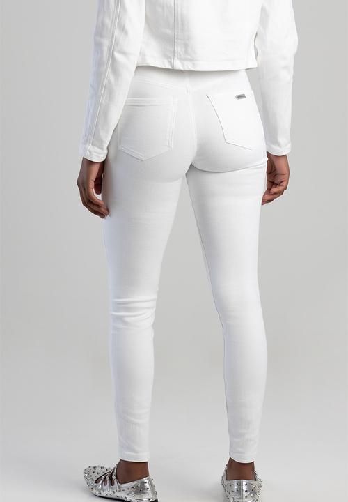 SISSY BOY - Polly: Mid Waist Basic Skinny  - White