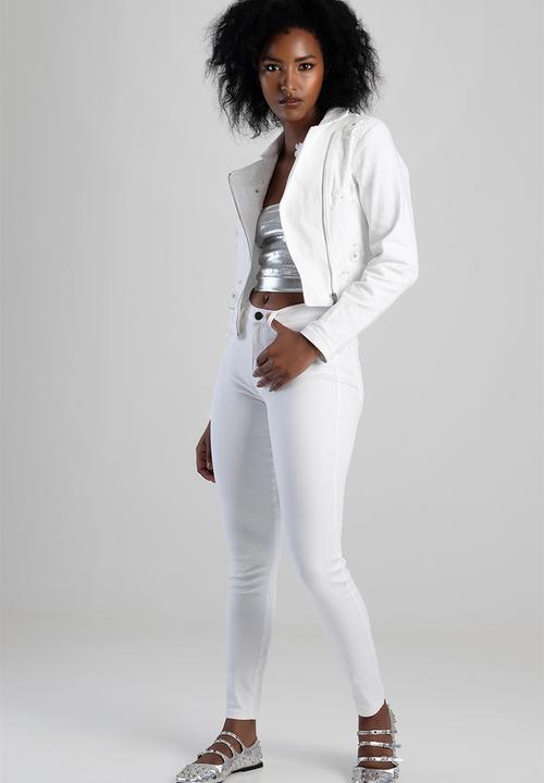 SISSY BOY - Polly: Mid Waist Basic Skinny  - White