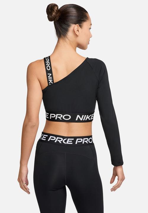Nike - Nike Pro shine crop top - Black/Reflective Silv