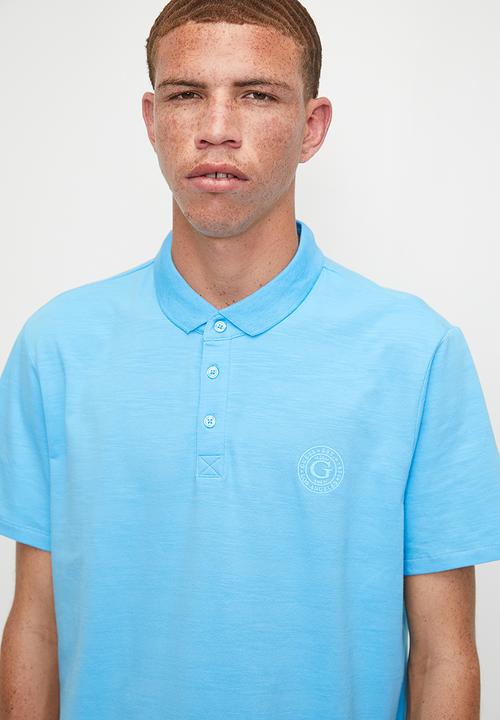 GUESS - Ss Es Eli G Patch Washed Polo - Blu