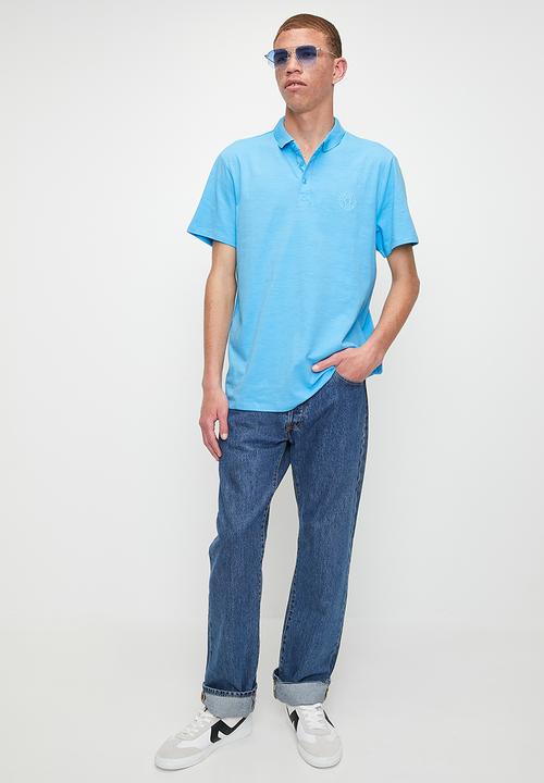 GUESS - Ss Es Eli G Patch Washed Polo - Blu