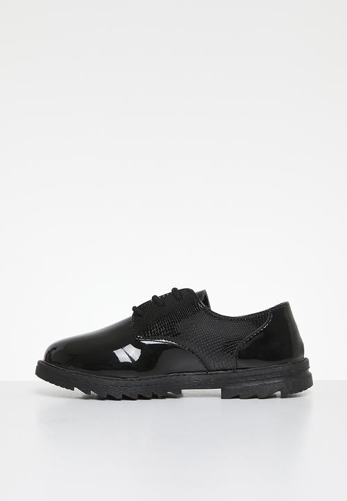 Pop Candy - Lace up patent shoes-black