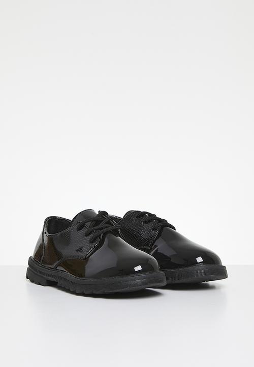 Pop Candy - Lace up patent shoes-black