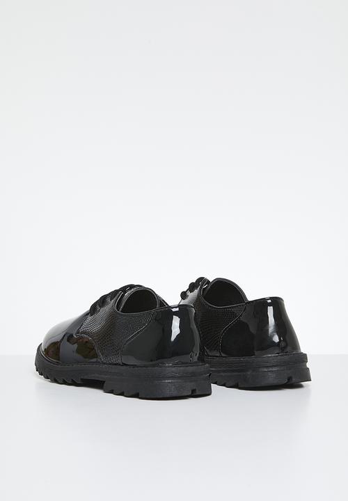 Pop Candy - Lace up patent shoes-black