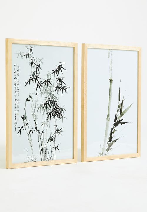 MJ Design Studio - Ink Wash Bamboo Set of 2 Wall Art