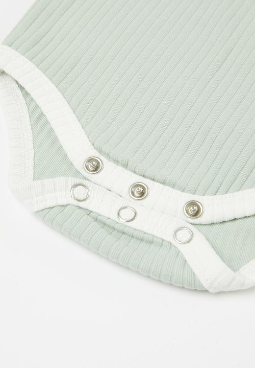 Pop Candy - Contrast binding bodyvest-sage green