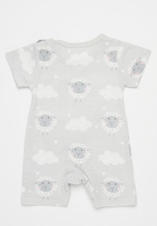Pop Candy - Printed romper-light grey