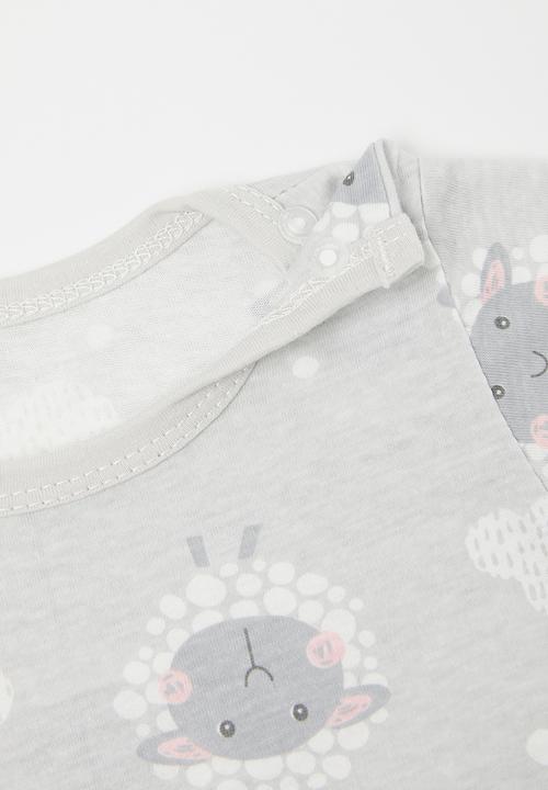 Pop Candy - Printed romper-light grey