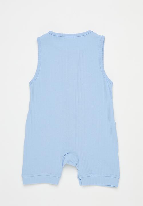 Pop Candy - Button down romper-light blue