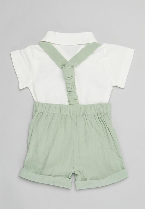 Pop Candy - Occasion romper - white & green