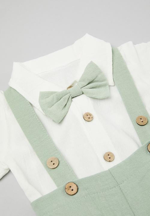Pop Candy - Occasion romper - white & green