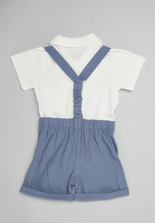 Pop Candy - Occasion romper - white & blue