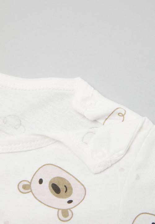 Pop Candy - Bear print romper-white