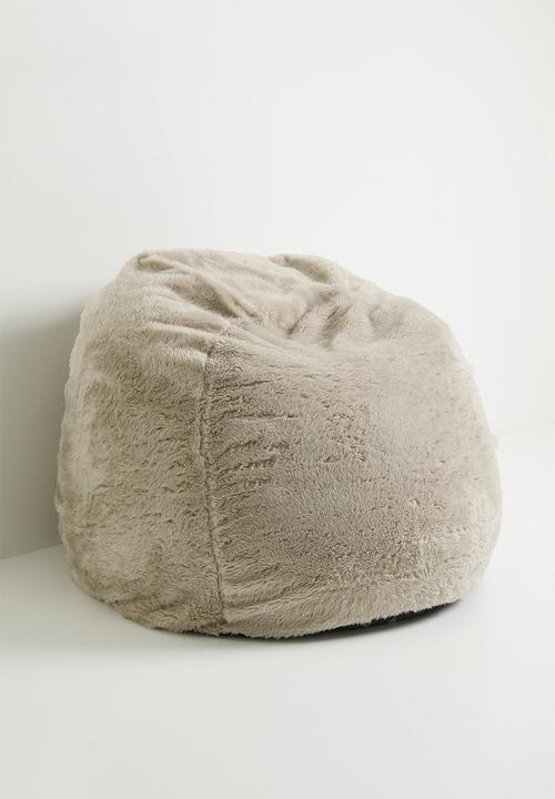 Sixth Floor - Fur Bean Bag - Grey Morn