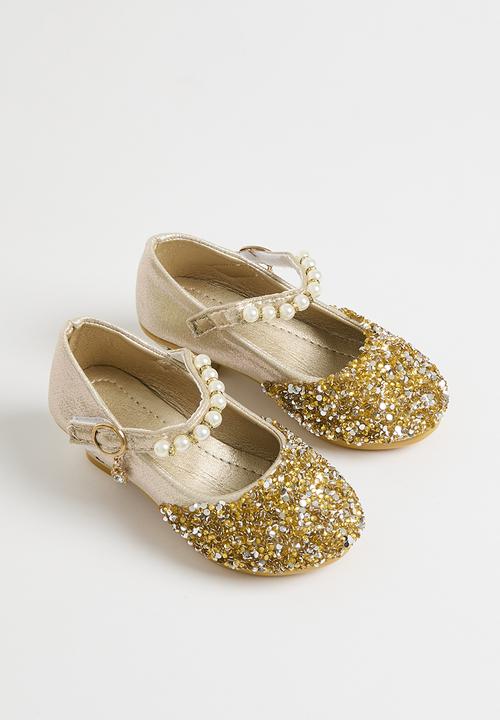 Pop Candy - Sequined kitten heels - gold