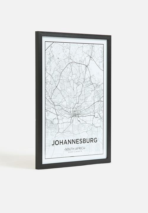 MJ Design Studio - Johannesburg City Map Wall Art