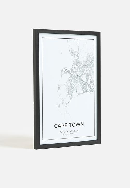 MJ Design Studio - Cape Town City Map Wall Art