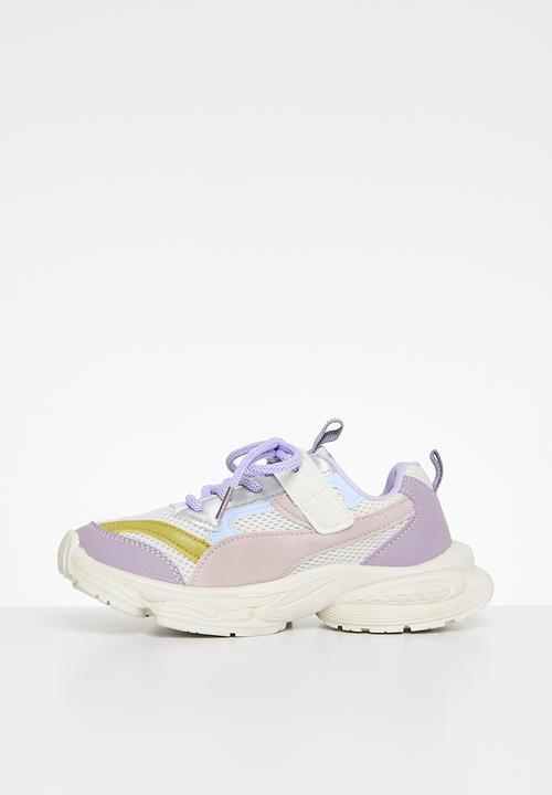 Pop Candy - Lace & velcro sneaker - purple & white