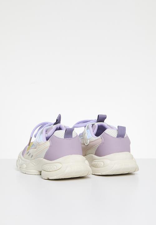 Pop Candy - Lace & velcro sneaker - purple & white