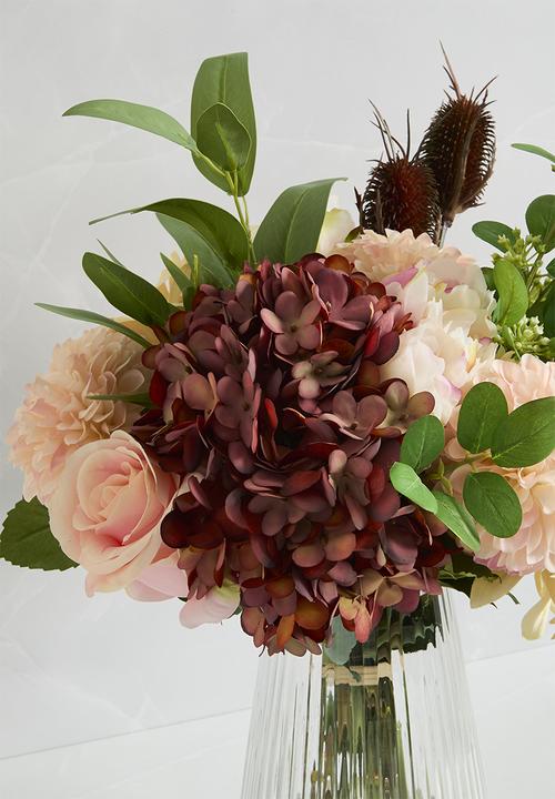 Silk By Design - Hydrangea, Dahlia & Pompom Arrangement – multi 