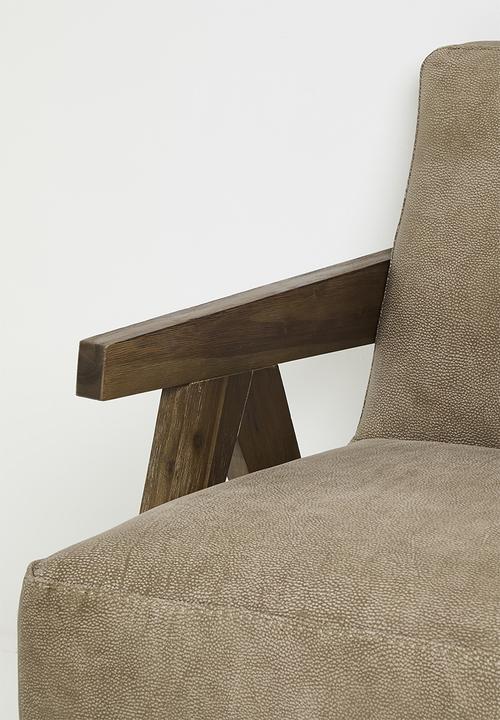 Sixth Floor - Corby genuine leather occasional chair - Walnut Andes stone