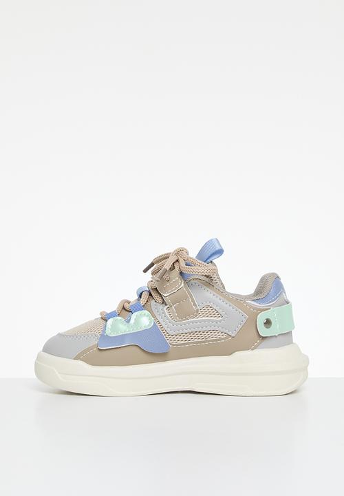 Pop Candy - Colour block lace up sneakers - multi