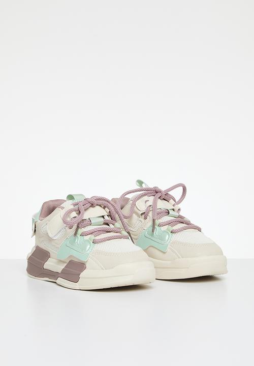 Pop Candy - Colour block lace up sneakers - multi3