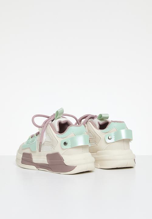 Pop Candy - Colour block lace up sneakers - multi3