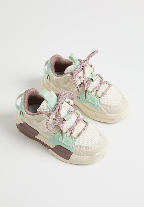 Pop Candy - Colour block lace up sneakers - multi3