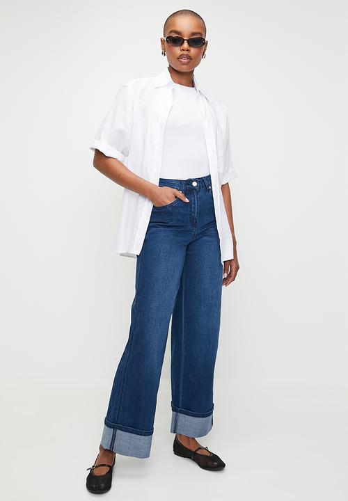 Me&B - Straight Leg Jeans with turn up - Blue
