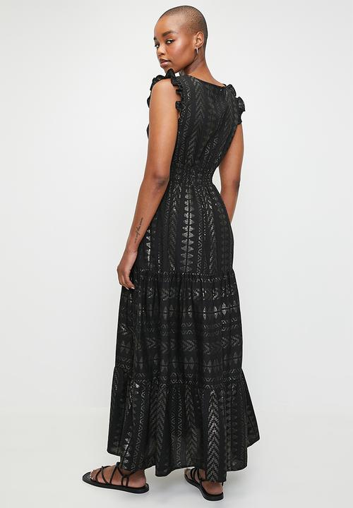 Stella Morgan - Foil Pinted Maxi Dress - Black