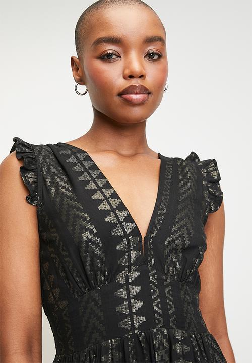 Stella Morgan - Foil Pinted Maxi Dress - Black