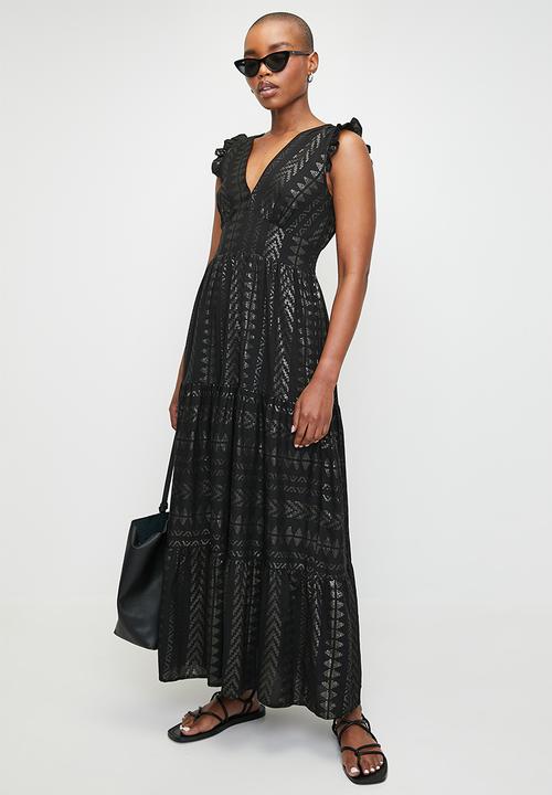 Stella Morgan - Foil Pinted Maxi Dress - Black