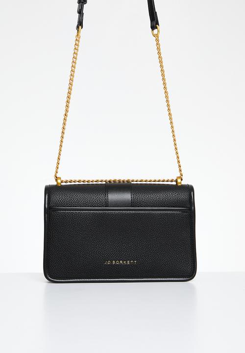 Jo Borkett - Monogram flapover sling - black