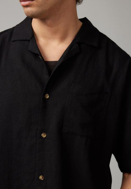 Factorie - Textured Street Shirt - Texture/Black