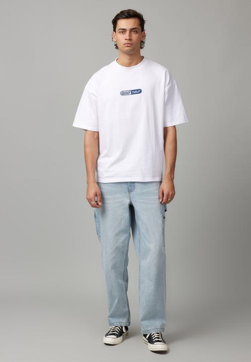Factorie - Heavy Weight Box Fit Graphic Tshirt - Hh White/Half Half Pill