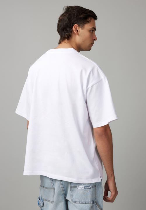 Factorie - Heavy Weight Box Fit Graphic Tshirt - Hh White/Half Half Pill