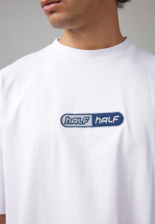 Factorie - Heavy Weight Box Fit Graphic Tshirt - Hh White/Half Half Pill