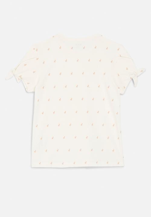 POLO - Girls zoe short sleeve monogram tee - off white