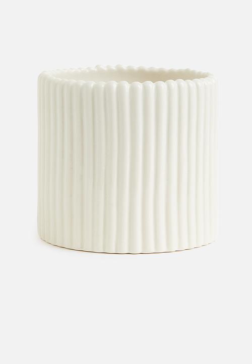 H&M - Stoneware plant pot - natural white
