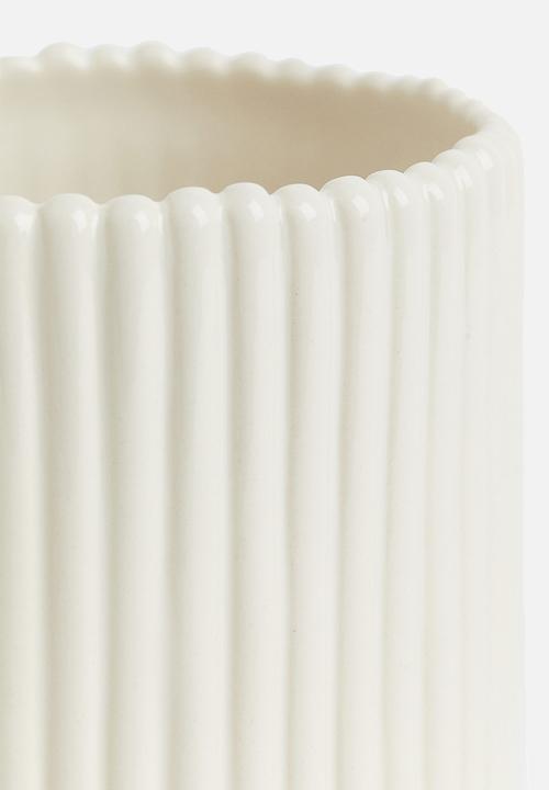 H&M - Stoneware plant pot - natural white